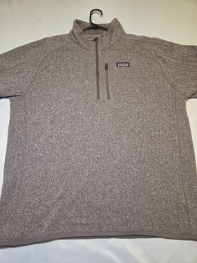 Patagonia Fleece Pullover XL Gray 1/4 Zip Sweater Chest Pocket
